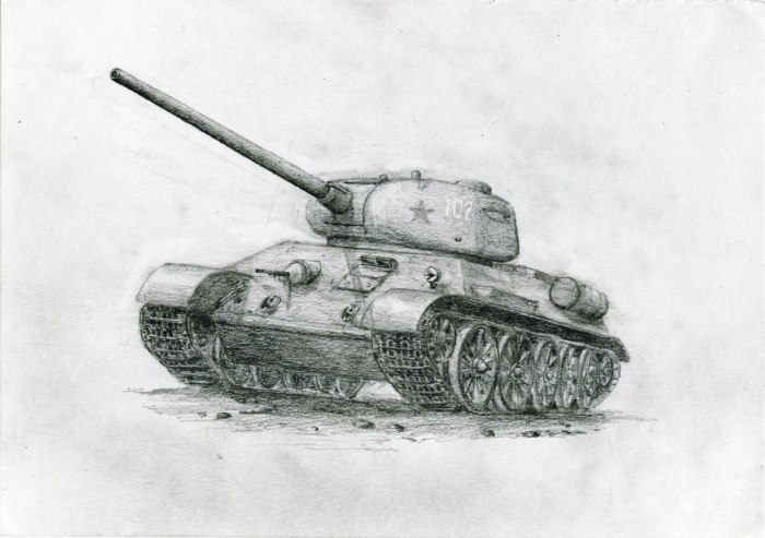 Танк т34 Великой Отечественной войны рисунок