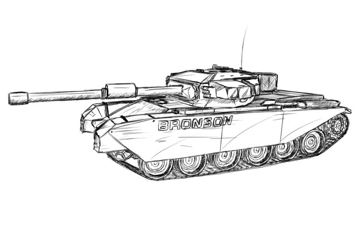 Рисунок танка карандашом
