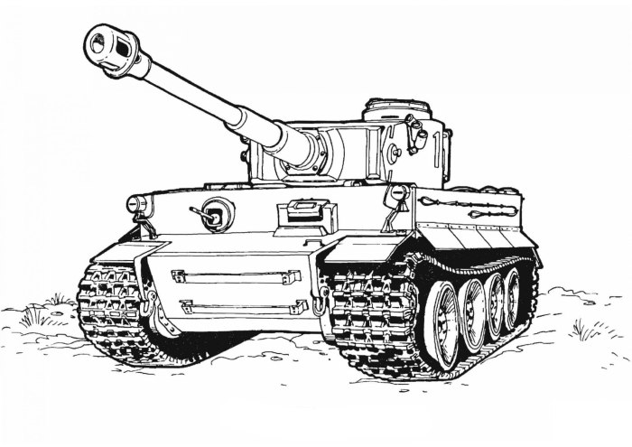 Танк тигр 1 раскраска
