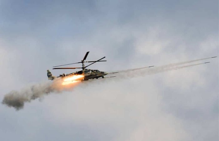 Вертолёт Аллигатор ка-52 стреляет