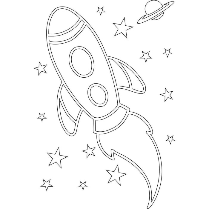 Рисунок космос трафарет