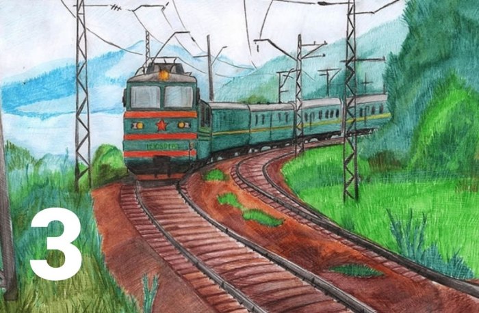Поезд рисунок