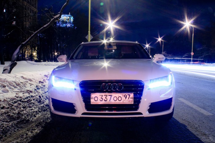 Ауди а6 ночь зима