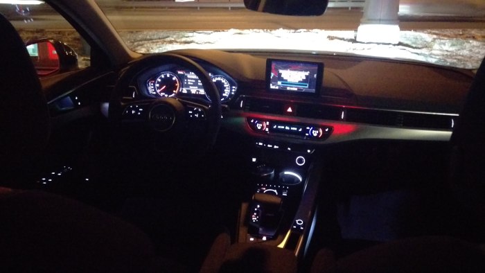 Audi a4 b9 ночной салон