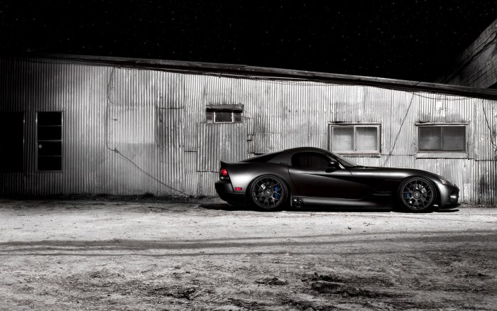 Dodge Viper черный 4k