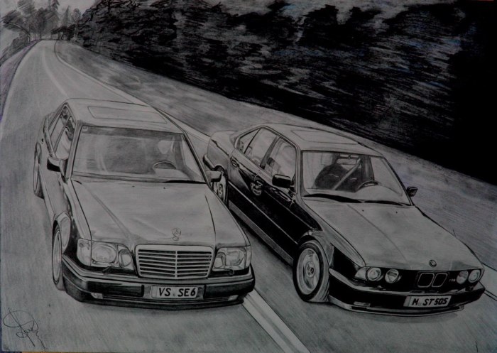 Мерседес w140 и БМВ е34