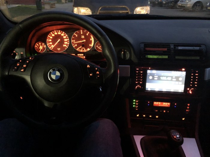 BMW e46 салон ночью