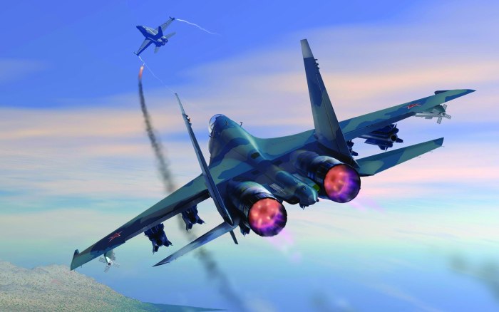 Военный самолет Су 35