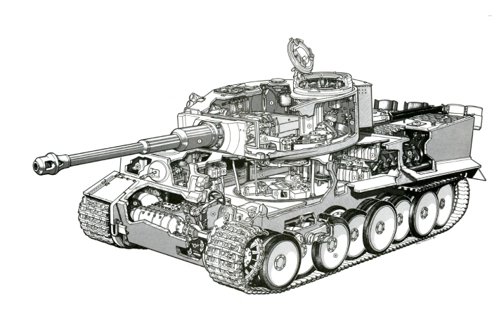 Танк Tiger 1 в разрезе