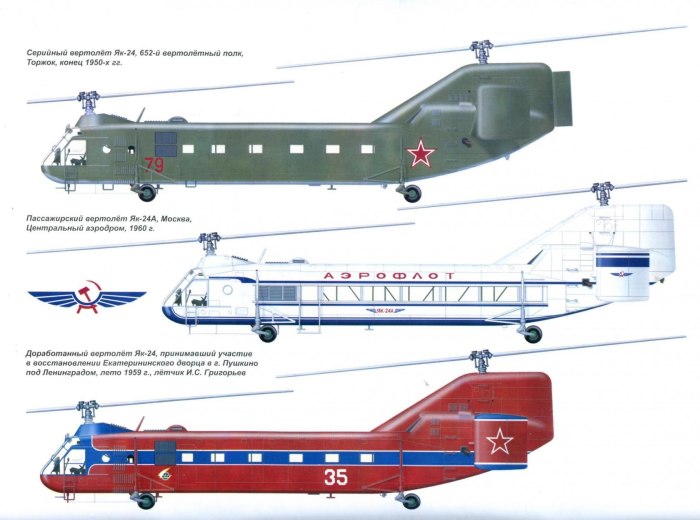 Вертолеты Яковлева як-60 и як-24