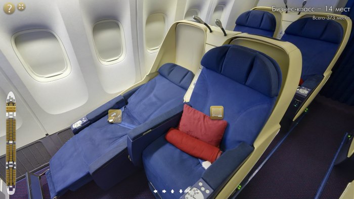 Боинг 777-300 салон эконом класса