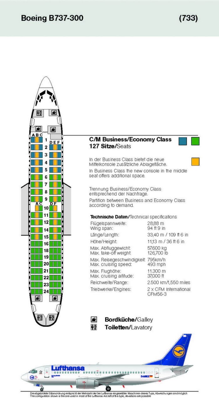 Боинг 737 ЮТЭЙР схема салона