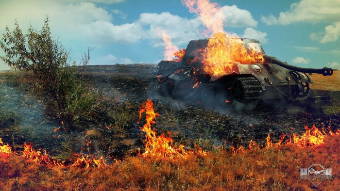 Горящий танк WOT