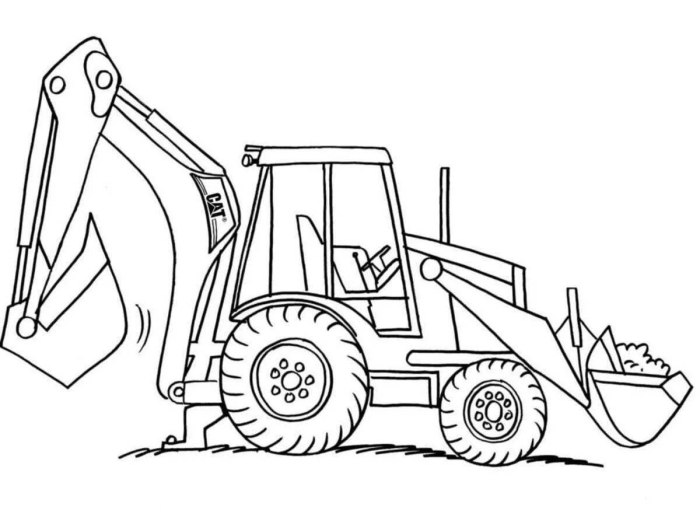 Раскраска трактор погрузчик. JCB