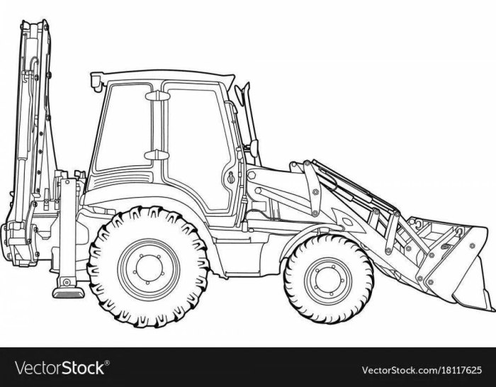 Трактор JCB вектор