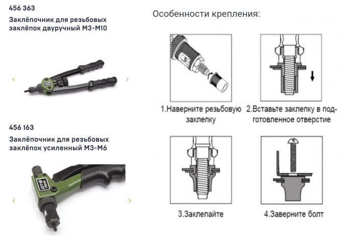 Резьбовой заклепочник Tools 606 Patented