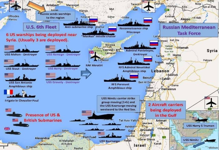 Базы флотов ВМФ России на карте России