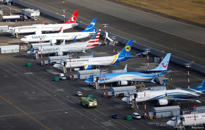 Стоянка самолетов Боинг 737 Макс