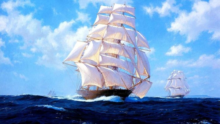 Алмазная мозаика парусник в море
