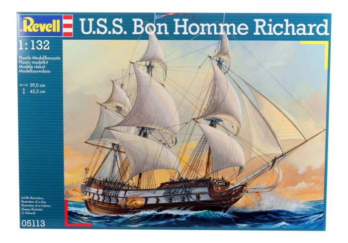 Модель корабля u. s. s bon homme Richard фирмы Revell масштаба 1:132