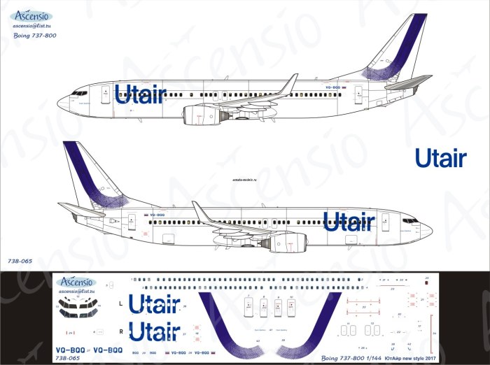 Модель самолета Боинг 737 800 ЮТЭЙР