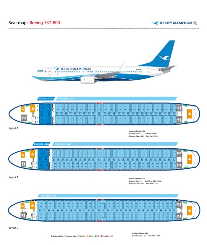 Компоновка кресел 737-800