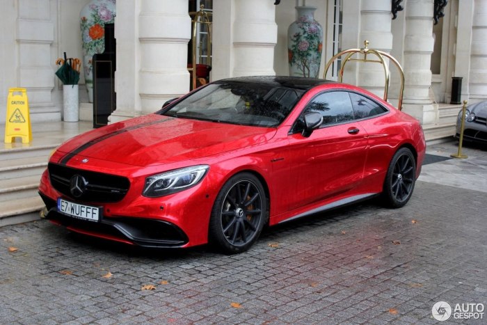 Mercedes c63 AMG Coupe красная 2015
