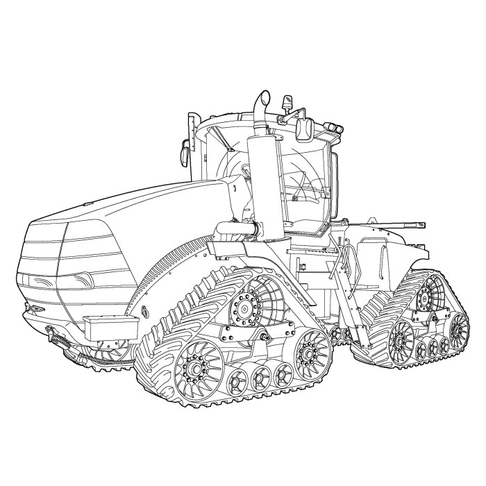 Трактор гусеничный ДТ-75 раскраска