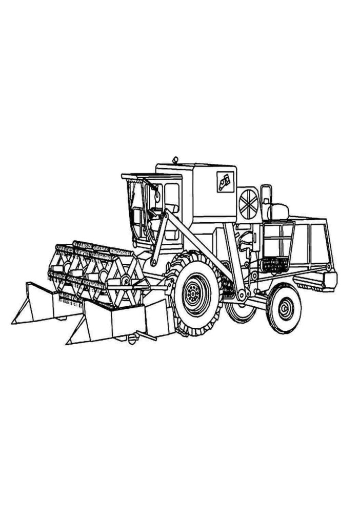 Комбайн John Deere раскраска