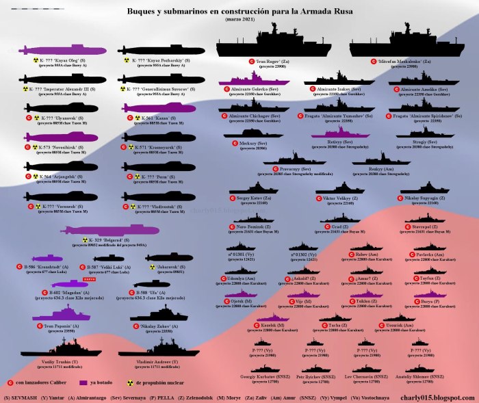 Типы военных кораблей России