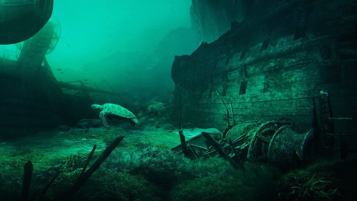 Бухта затонувших кораблей пираты Карибского моря