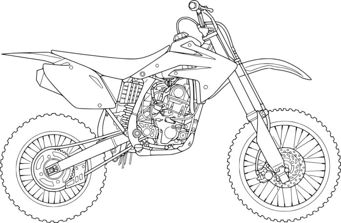 Кроссовый мотоцикл Yamaha чертежи