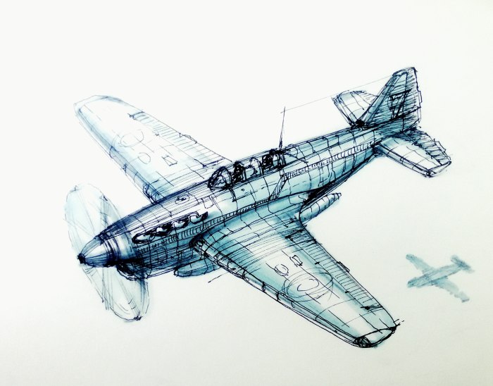 Самолёт рисунок карандашом
