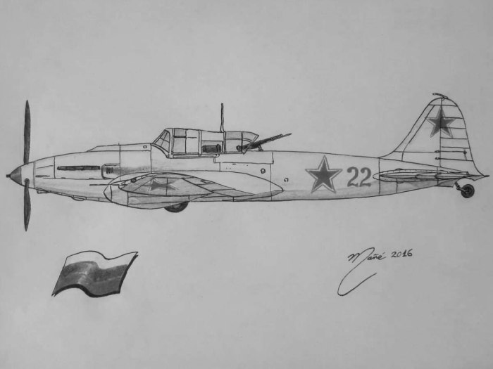 Рисунок самолета ил 2