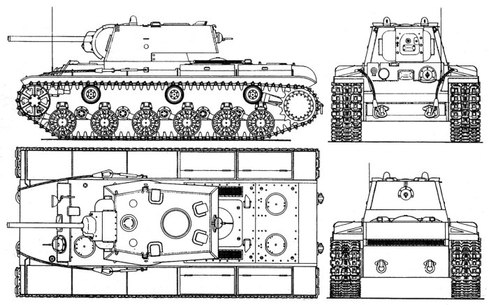 Кв-1с спереди чертеж