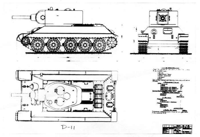 Кв-2 танк чертеж