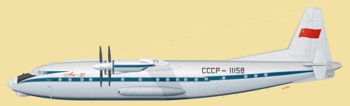 АН-10 салон