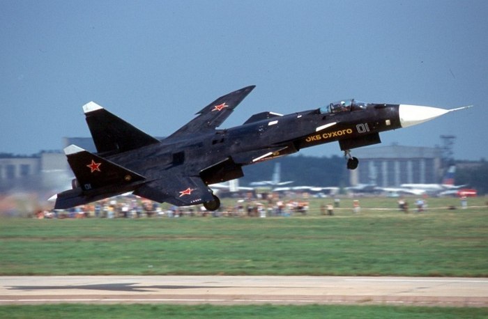 Самолет с обратной стреловидностью крыла Су-47