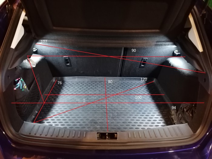 Ширина багажника Ford Focus 2