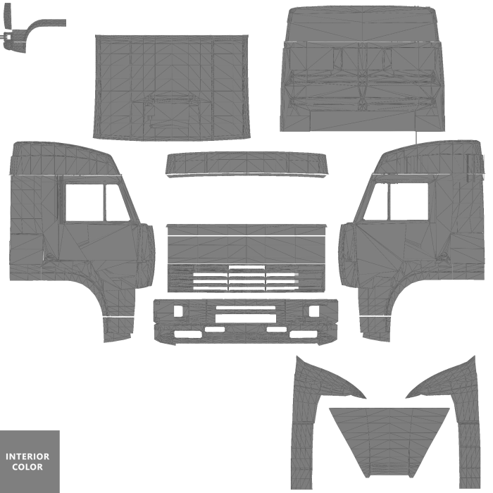 Развертка кабины КАМАЗ 54115
