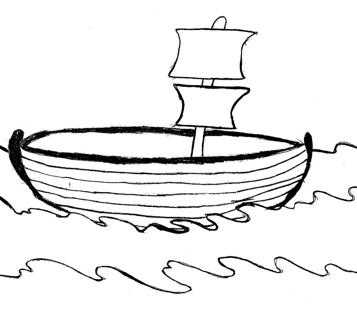 Лодка раскраска