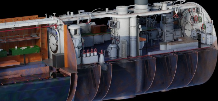 U Boat Type 7 внутри