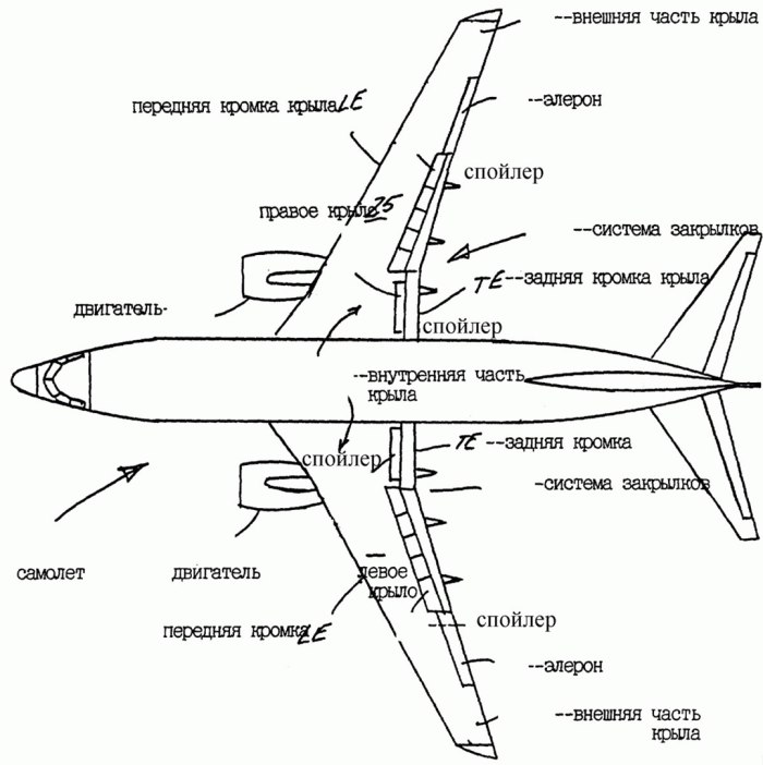 Строение крыла самолета Аэробус 320