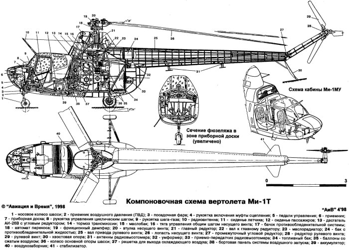 Ми-6 вертолет Компоновочная схема