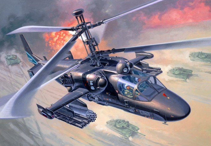 Вертолёт акула ка-52 Аллигатор ка-50