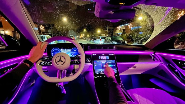 Mercedes s class w223 салон ночью