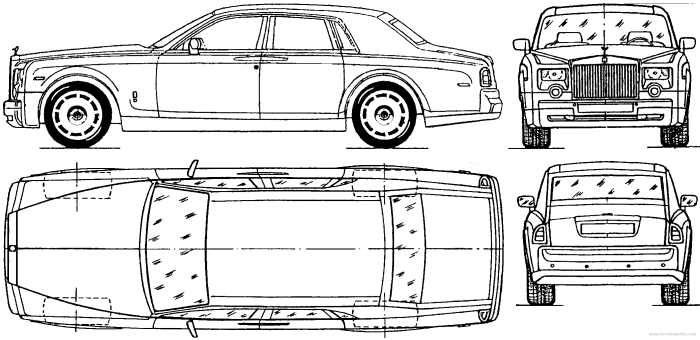 Rolls Royce Phantom 2021 чертеж