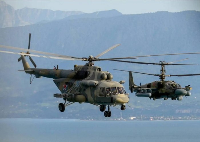 Вертолеты ми-8 и ка-52 "Аллигатор"