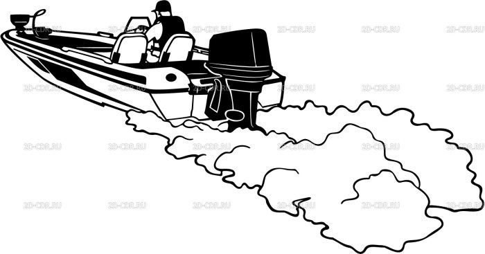 Лодка с мотором вектор