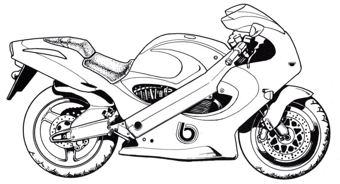 Раскраска мотоцикла Honda CBR 600